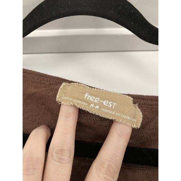 Free People Free-est Hollis Sweater Midi Dress Size Medium Carafe Cotton Linen - Picture 9 of 13